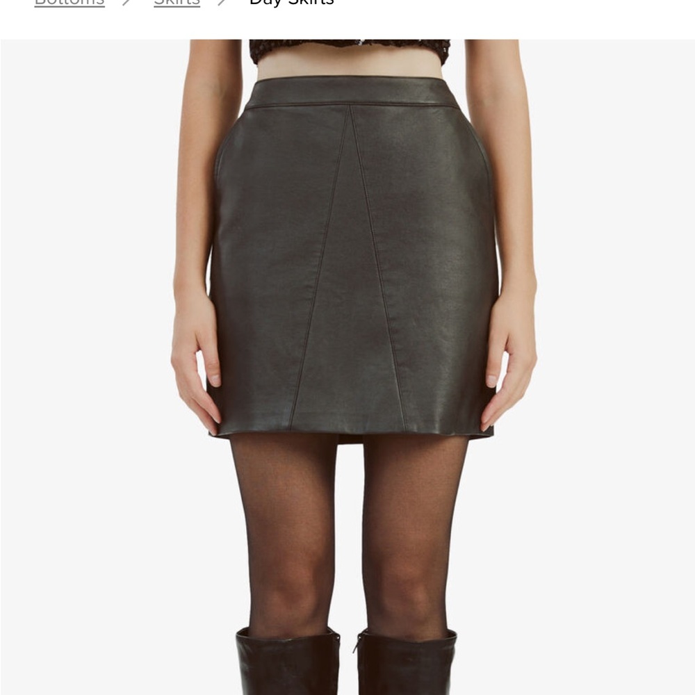 Bardot black faux leather skirt.